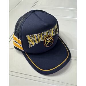 Men's '47 Brand Navy Denver Nuggets Side Stripes Trucker Adjustable Hat OSFA